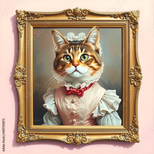 Portrait of a cat with a frame