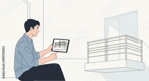 Architectural Visualization Using Tablet Technology for Modern Balcony Design