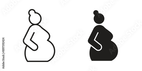 Pregnancy icon outline vector set. icon vector isolated on white background. EPS 10