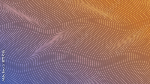 Wavy lines of small dots in orange purple gradient