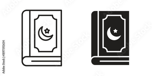 Quran book icon outline vector set. icon vector isolated on white background. EPS 10