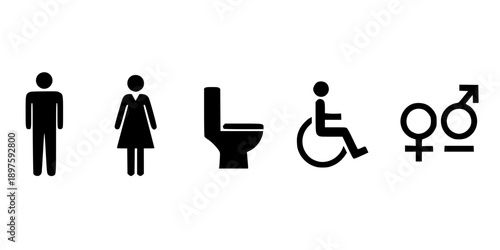 Gender Neutral Shared Restroom WC Icon