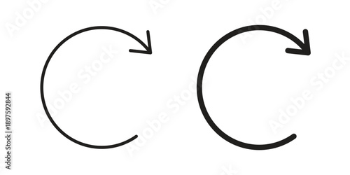 Refresh icon outline vector set. icon vector isolated on white background. EPS 10