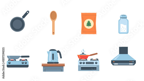 Essential kitchen items: cooking utensils and appliances for modern home cooking