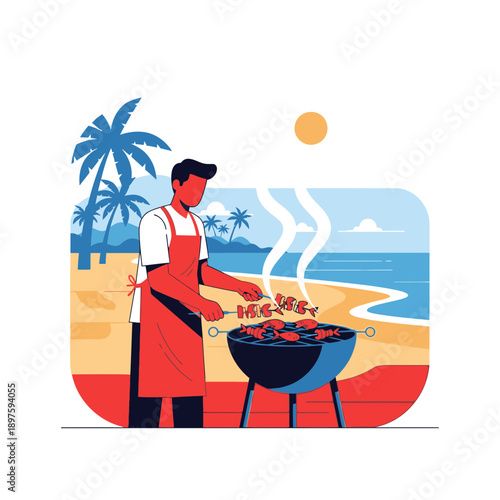 Beach Barbecue Bliss A Tropical Culinary Escape Scene