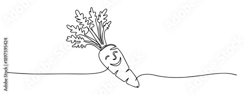 smiling carrot vegetable line art illustration