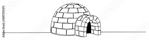 igloo arctic line art drawing