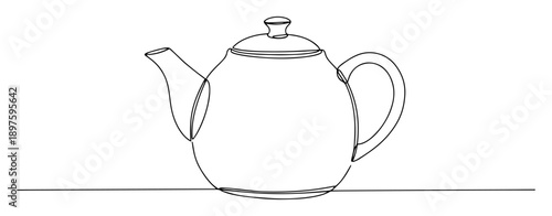 teapot line art kitchen illustration