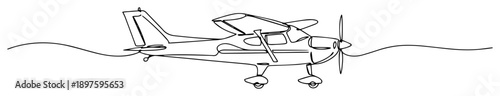 airplane flying line art travel illustration