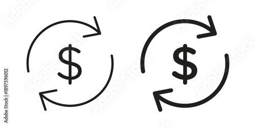 Turnover icon outline vector set. icon vector isolated on white background. EPS 10