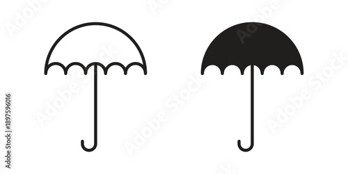 Umbrella icon outline vector set. icon vector isolated on white background. EPS 10