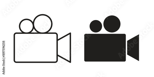 Video camera icon outline vector set. icon vector isolated on white background. EPS 10