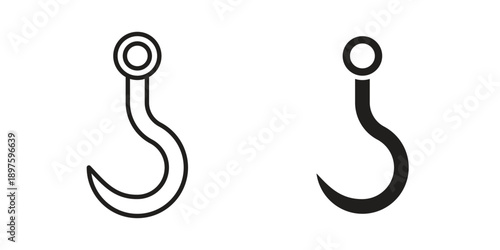 Winch hook icon outline vector set. icon vector isolated on white background. EPS 10