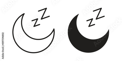 Zzz icon outline vector set. icon vector isolated on white background. EPS 10