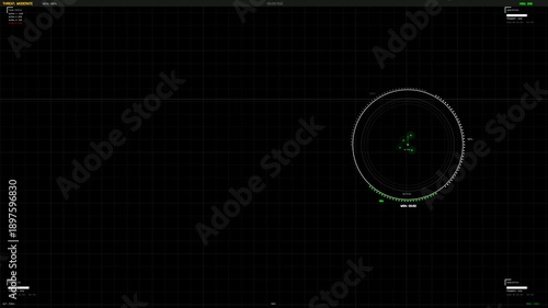 Wallpaper Mural Hud interface animation with grid layout showing moving elements during night simulation Torontodigital.ca