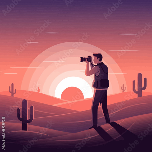 Capturing Desert Sunset Serenity Through The Lens Of A Skilled Photographer