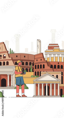 Capturing Iconic Landmarks A Tourist's Roman Holiday Adventure