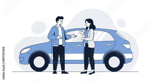 Car Purchase Discussion Between Two People