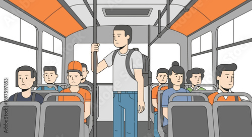 Commuters On A Bus Ride During Daytime