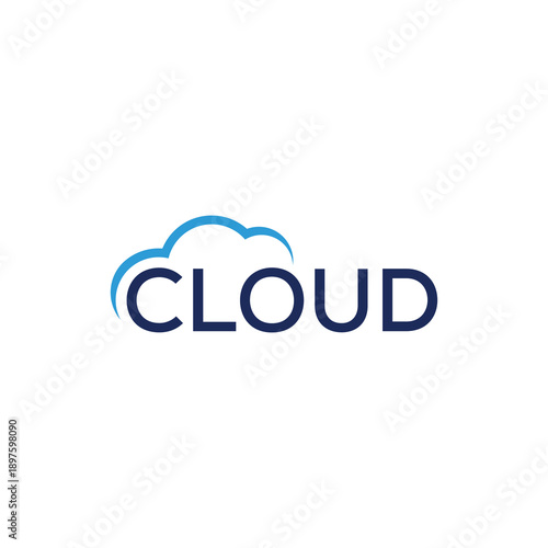 typography text cloud logo design, word mark cloud graphic vector template