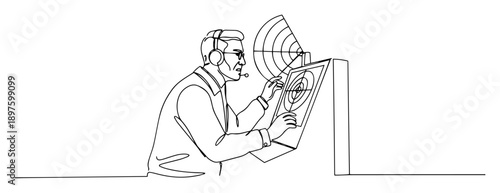 military radar technician operating station vector