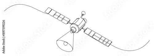 space surveillance satellite orbiting earth monoline