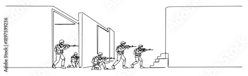 urban combat entry team breach operation vector