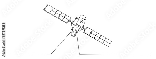 spy satellite scanning ground targets vector art