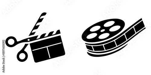 Film Reel and Cinema Symbol Vecto