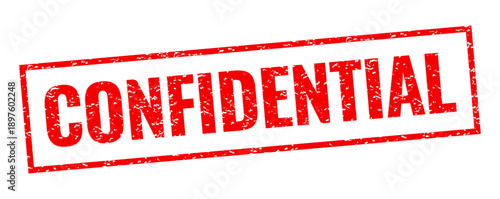 Confidential Sign Word Text Rubber Stamp Grunge Effect Vector Illustration