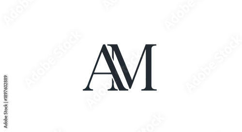 Monogram logo with overlapping AM initials in a minimalist black and white design.