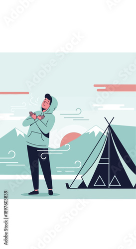 Crisp Mountain Air Freezing Wind Chills Camping Adventure Outdoors