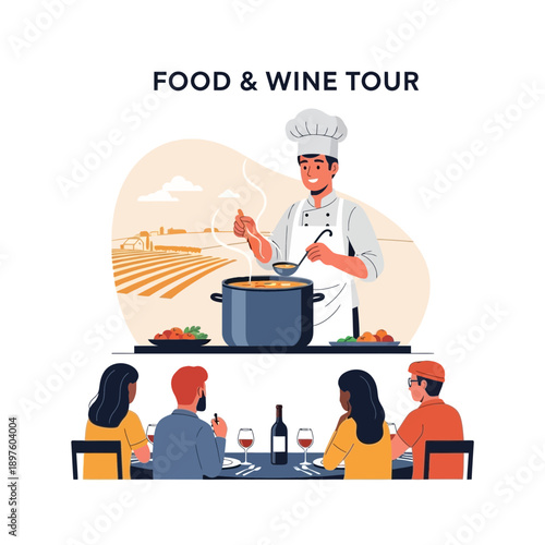 Culinary Journey Chef Presenting Gourmet Meal Delicious Food Experience Gathering