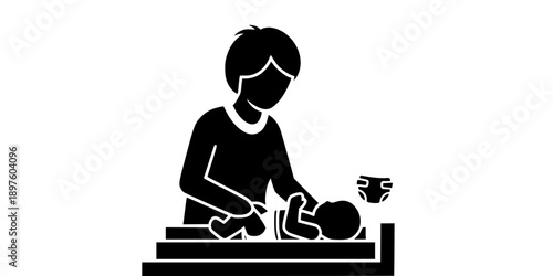 Baby Changing Station Room Icon Signage