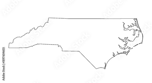 Foto Blank border outline of North Carolina state