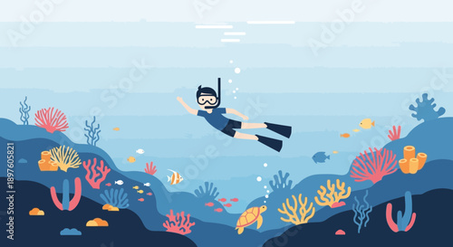 Dive Into Underwater World Exploring Coral Reefs And Marine Life