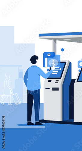 Digital Self Service Kiosk Interaction For Airport Check In