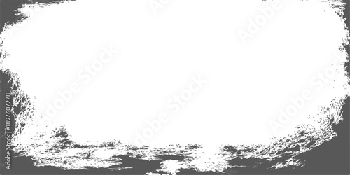 Vintage grunge frame vector illustration featuring a black ink splatter texture with floral ornament elements and a dirty paper stain design for an artistic border