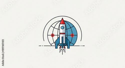 Global Sustainability Network Earth with Technology and Business Icons, Vector Illustration Isolated on White