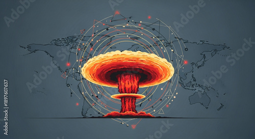 Global Sustainability Network Earth with Technology and Business Icons, Vector Illustration Isolated on White