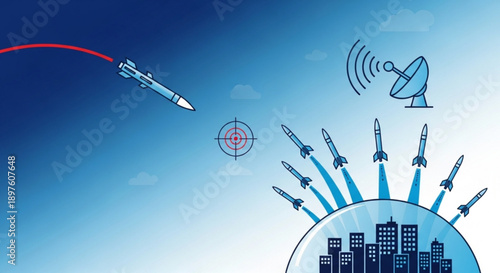 Global Sustainability Network Earth with Technology and Business Icons, Vector Illustration Isolated on White