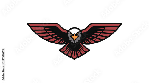 Stylized eagle with outstretched wings and sharp bird