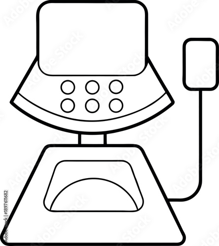 Ultrasound diagnostic machine icon line illustration