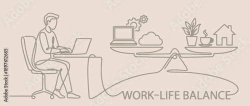 Work Life Balance Scale Illustration
