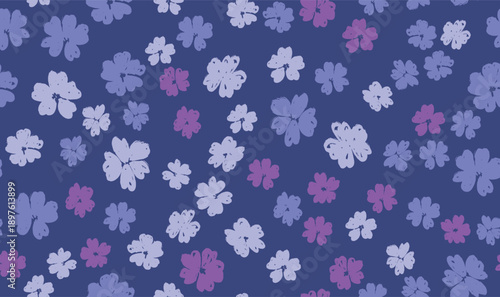Seamless floral pattern on violet
