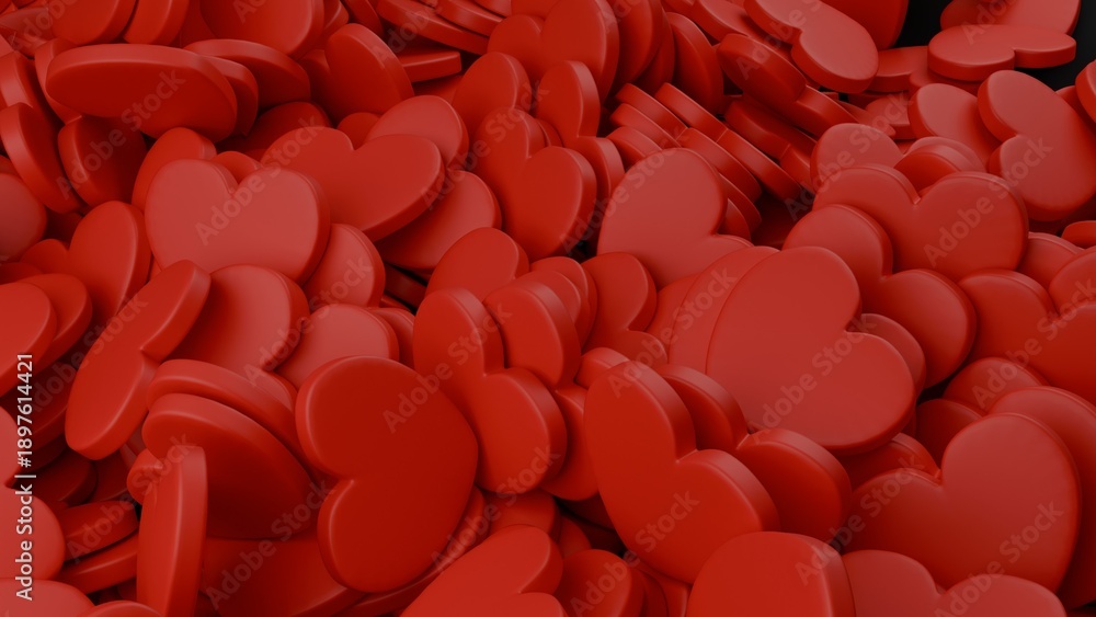 Obraz premium Hearts love made in 3D with Blender and love