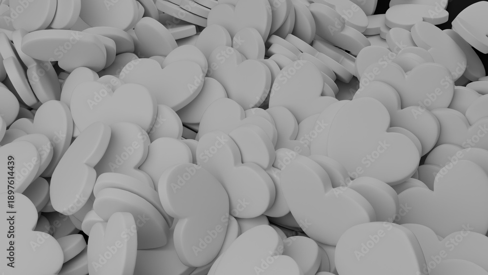 Obraz premium Hearts love made in 3D with Blender and love