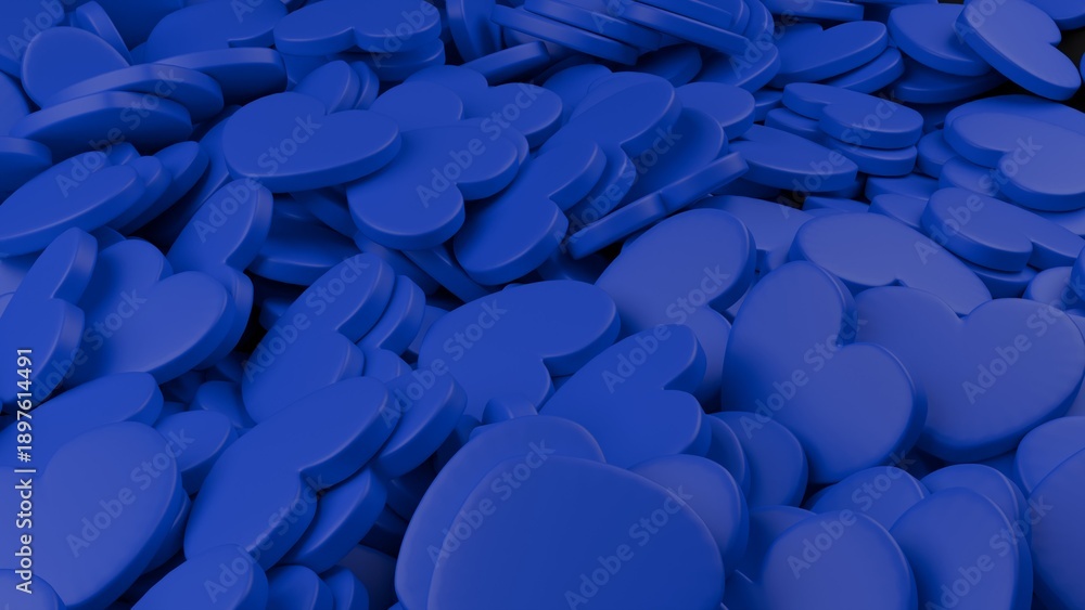 Obraz premium Hearts love made in 3D with Blender and love