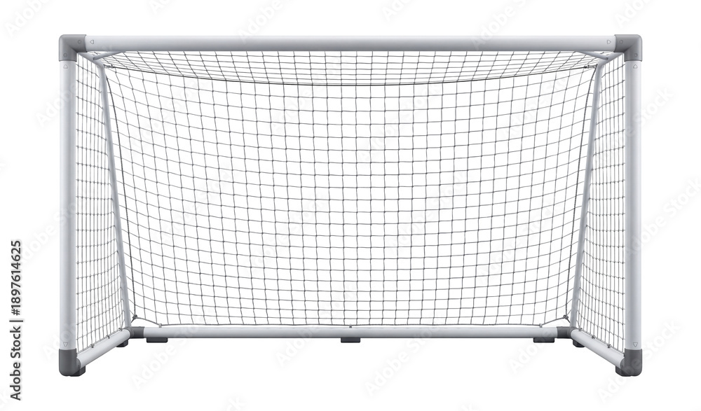 Obraz premium Steel-framed soccer goal with netting.