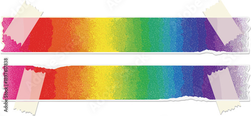 Vibrant Rainbow Glitter Tapes: Colorful Torn Stickers with Transparent Adhesive for Scrapbooking, DIY Crafts, and LGBTQ+ Pride Decorations